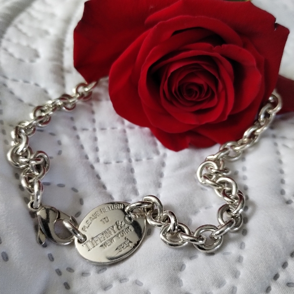 Tiffany and Co Sterling Silver Return to Tiffany Oval Tag Choker Necklace - Picture 3 of 11